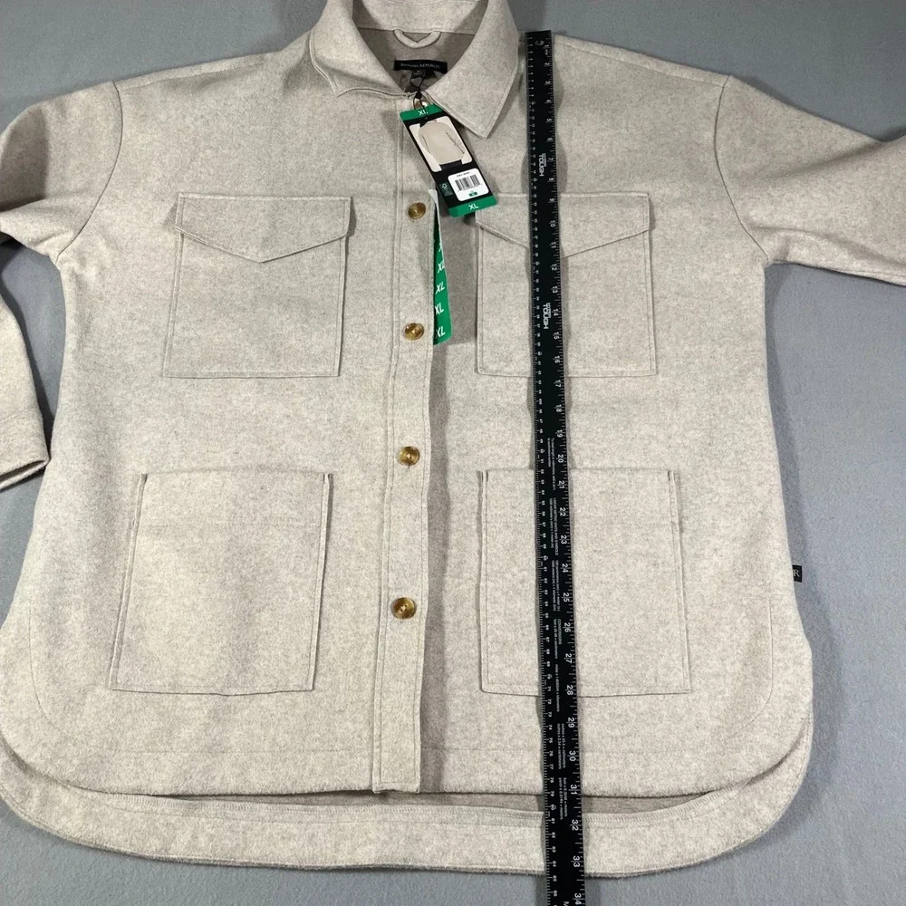 Banana Republic ladies' Utility Shacket Jacket 4 pocket sand‎ Button Front XL - Picture 8 of 12